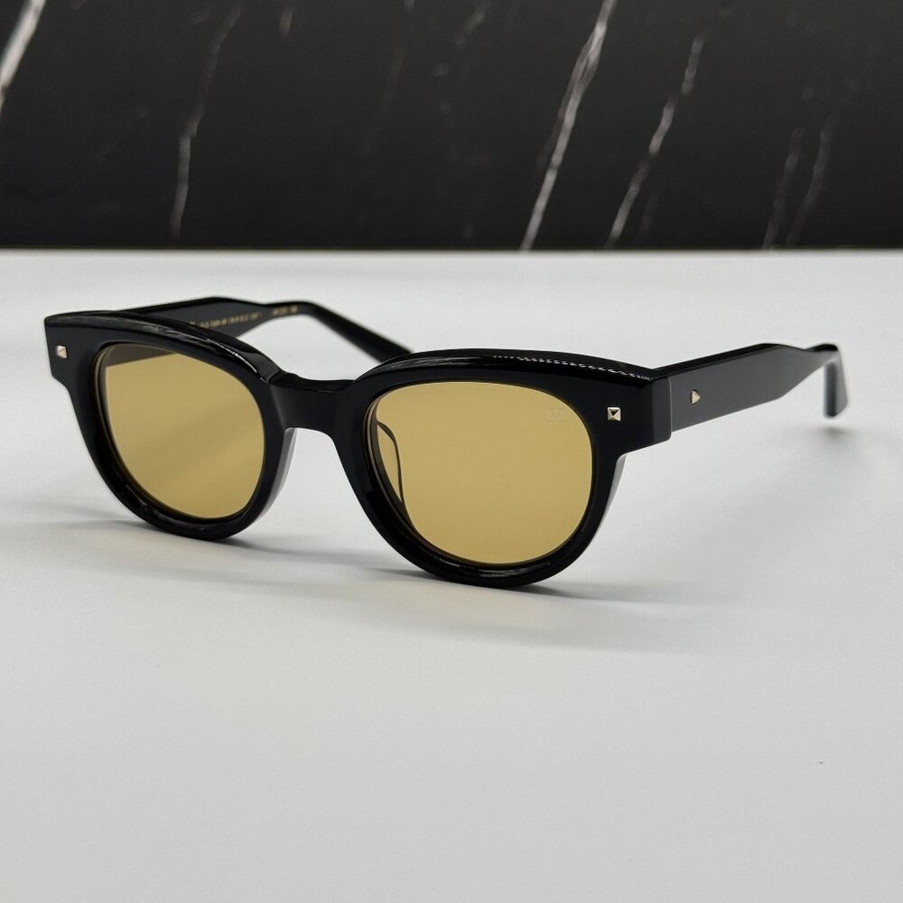 NEW VALENTINO VLS-163A BLACK BROWN ROUND SUNGLASSES VALENTINO - Picture 4 of 10